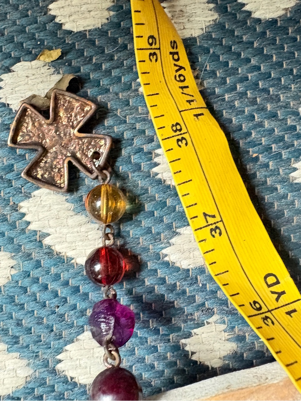 Vintage 90s The Limited medallion adjustable beaded chain belt  bronze boho EUC - Picture 15 of 15